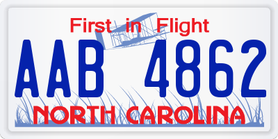 NC license plate AAB4862