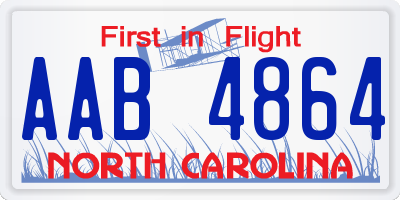 NC license plate AAB4864