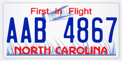 NC license plate AAB4867
