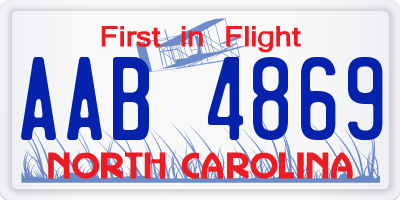 NC license plate AAB4869