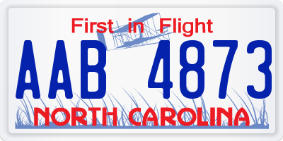 NC license plate AAB4873