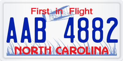 NC license plate AAB4882
