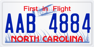 NC license plate AAB4884