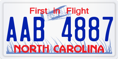 NC license plate AAB4887