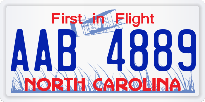 NC license plate AAB4889