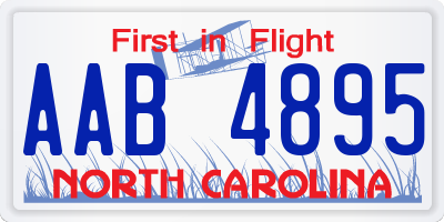 NC license plate AAB4895