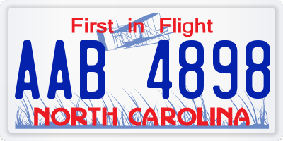 NC license plate AAB4898