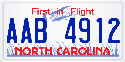 NC license plate AAB4912