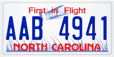 NC license plate AAB4941