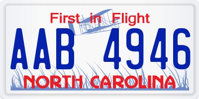 NC license plate AAB4946