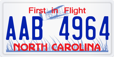 NC license plate AAB4964