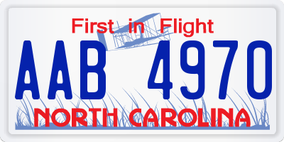 NC license plate AAB4970