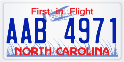 NC license plate AAB4971