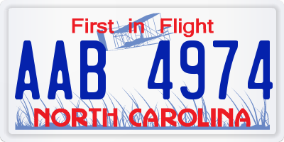 NC license plate AAB4974