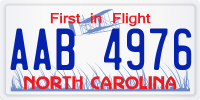 NC license plate AAB4976