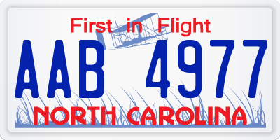 NC license plate AAB4977