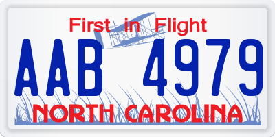 NC license plate AAB4979