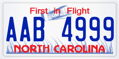 NC license plate AAB4999