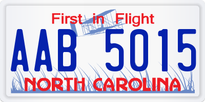 NC license plate AAB5015