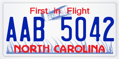 NC license plate AAB5042