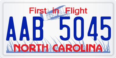 NC license plate AAB5045