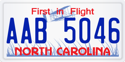 NC license plate AAB5046