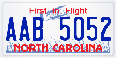 NC license plate AAB5052