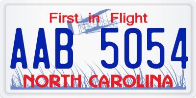 NC license plate AAB5054