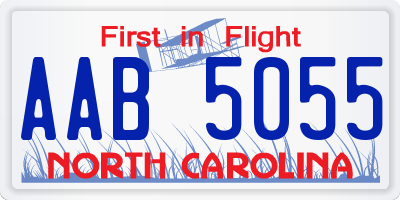 NC license plate AAB5055