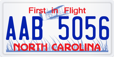 NC license plate AAB5056