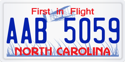 NC license plate AAB5059