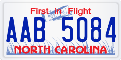NC license plate AAB5084
