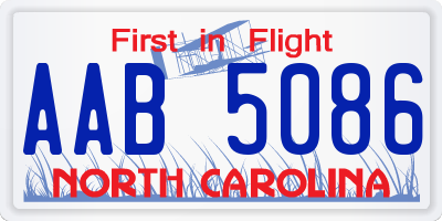 NC license plate AAB5086