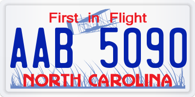 NC license plate AAB5090