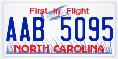 NC license plate AAB5095