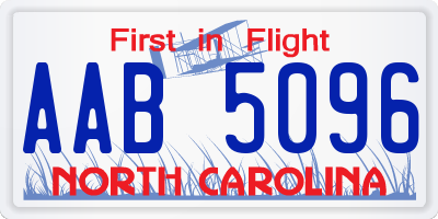 NC license plate AAB5096