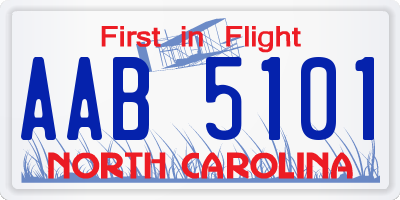 NC license plate AAB5101