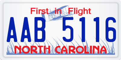 NC license plate AAB5116