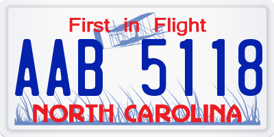 NC license plate AAB5118