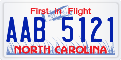 NC license plate AAB5121