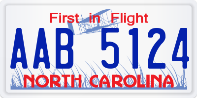 NC license plate AAB5124