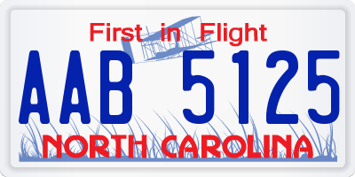 NC license plate AAB5125