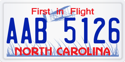 NC license plate AAB5126