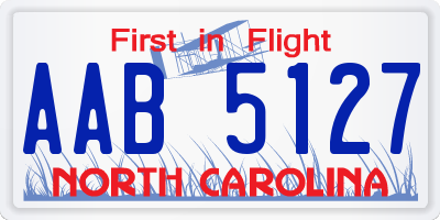 NC license plate AAB5127