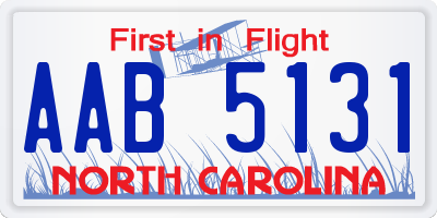 NC license plate AAB5131