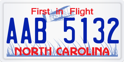 NC license plate AAB5132