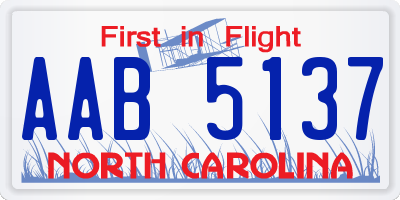 NC license plate AAB5137