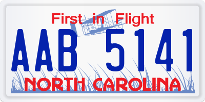 NC license plate AAB5141