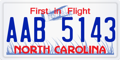 NC license plate AAB5143