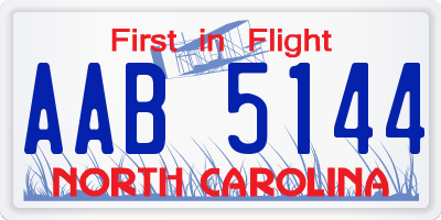 NC license plate AAB5144